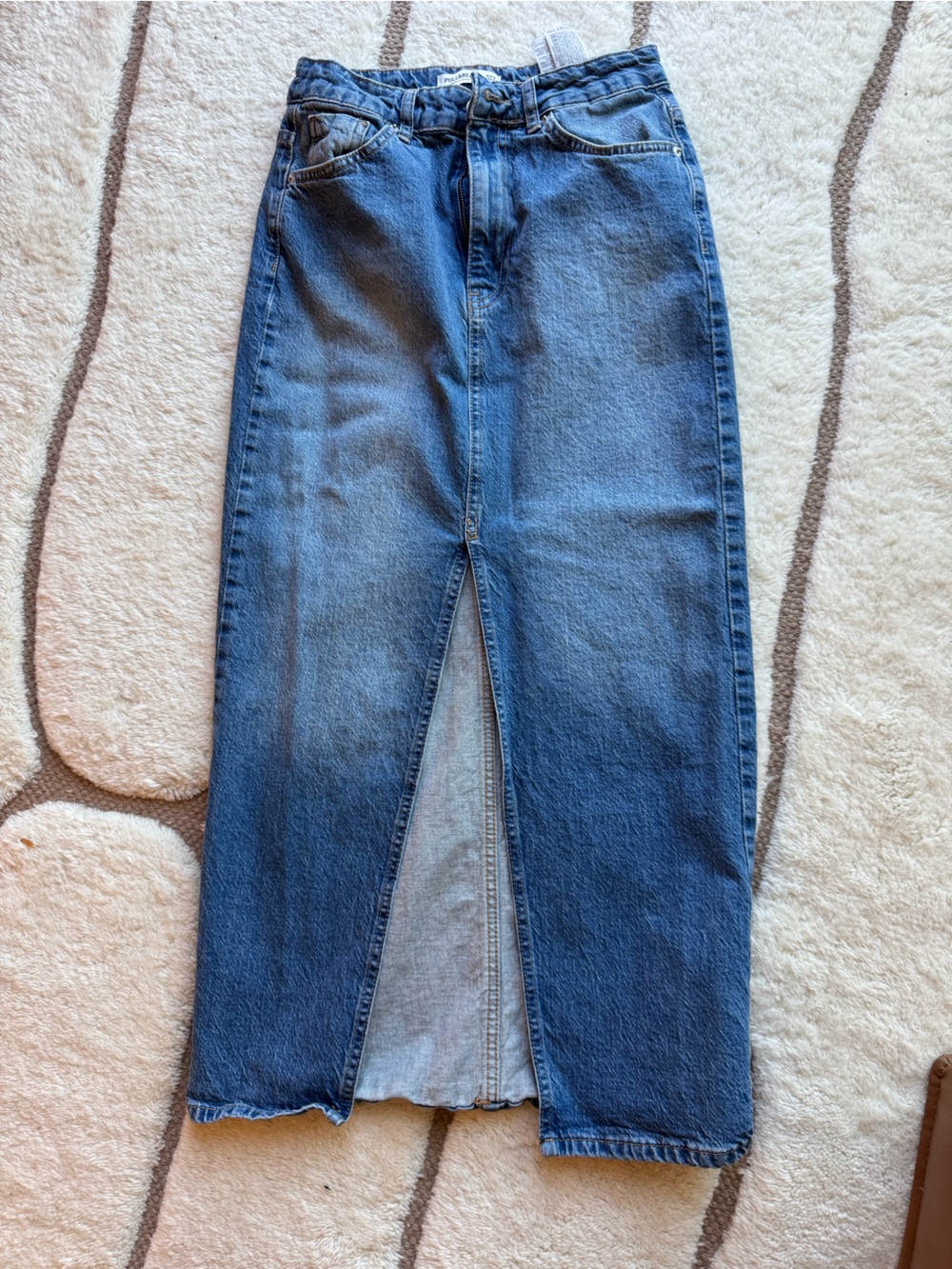 Pull&Bear Medium Blue Denim Skirt